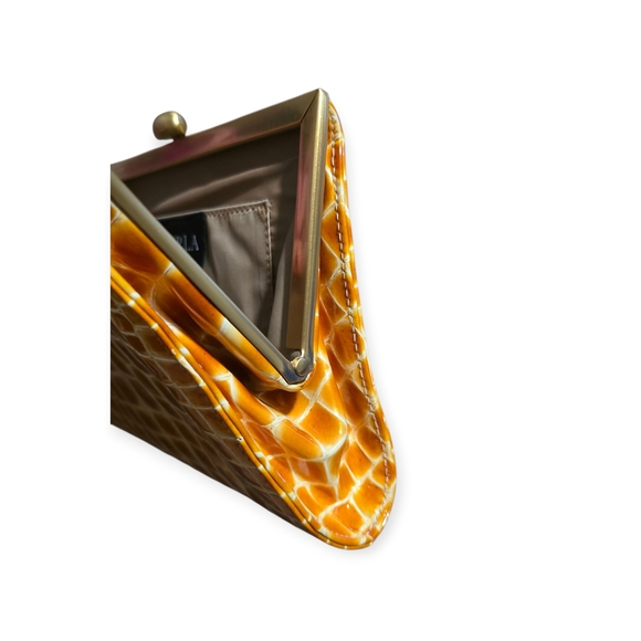 Vintage Furla Leather Crocodile Clutch - Picture 6 of 8